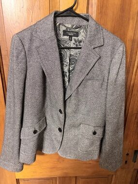 Talbots Gray Tweed Two-Button Women's Blazer